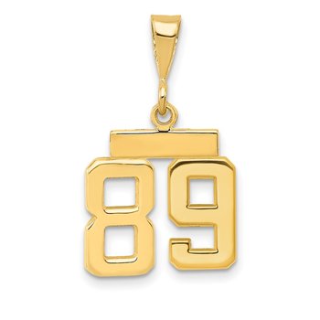 14k Small Polished Number 89 Charm