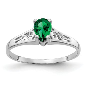 14k White Gold 6x4mm Pear Mount St. Helens ring
