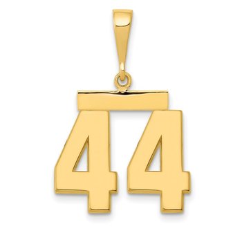 14k Medium Polished Number 44 Charm