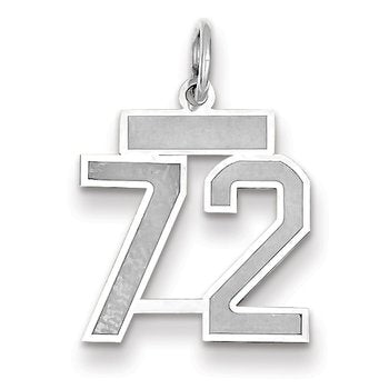 14kw Small Satin Number 72 Charm