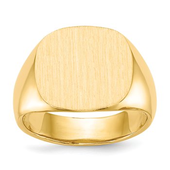 14k 15.0x15.5mm Open Back Mens Signet Ring