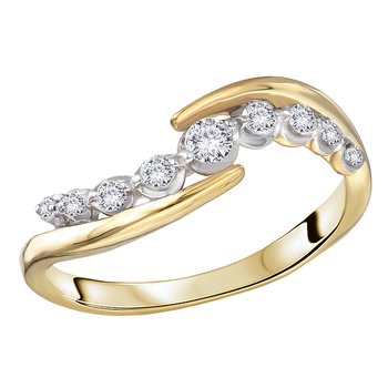 Two-Toned Lab Grown Diamond Wave Ladies Fashion Ring