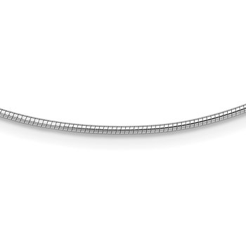 14k White Gold Polished 1.4mm 16 inch Round Omega Necklace
